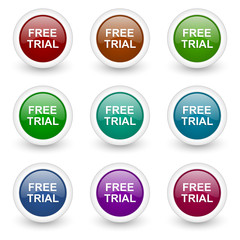 free trial vector icon set