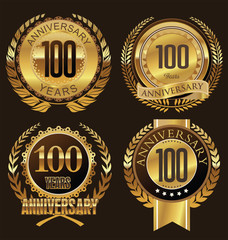 Anniversary laurel wreath design, 100 years
