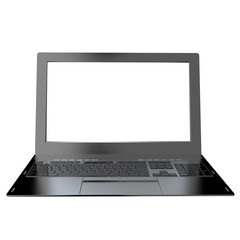 Fototapeta premium Modern laptop closeup on white background.Innovation computer te