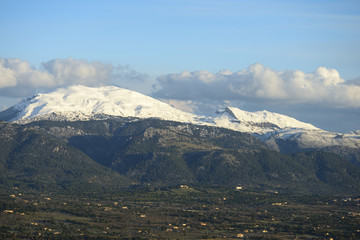 SIERRA DE TRAMONTANA CON NIEVE, MALLORCA, ISLAS BALEARES