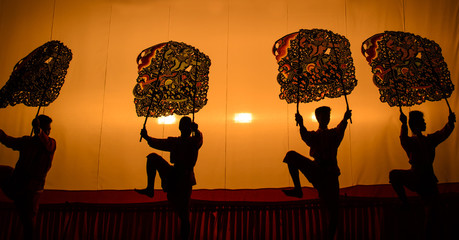 The Grand Shadow Play. Thai shadow puppet art at Rachaburi provi