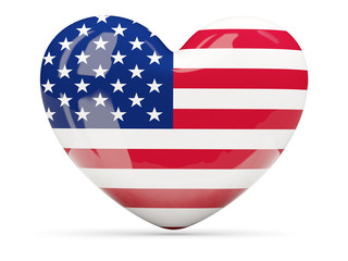 Heart shaped icon with flag of united states of america