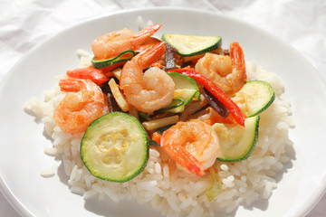 Shrimps and rice