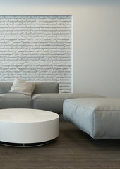 Tranquil modern grey living room interior