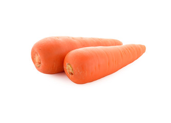 fresh carrots on white background