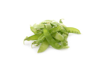 green peas on white background