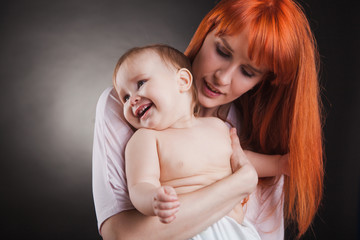 Mother and little daughter