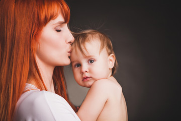 Mother and little daughter