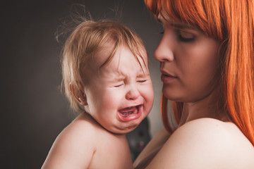 Mother and little daughter