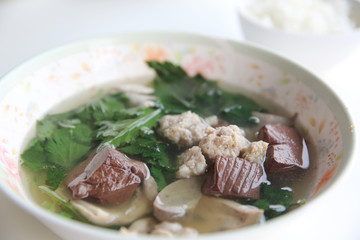 Pork blood soup