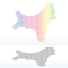 Fototapeta premium Map of Christmas Island with Dot Pattern