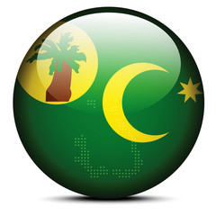 Map with Dot Pattern on flag button of Cocos (Keeling) Islands