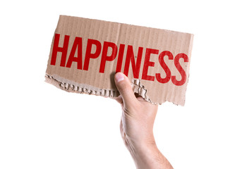 Happiness card isolated on white background