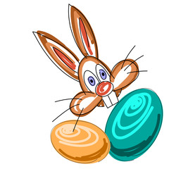 Osterhase mit Ostereiern