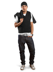 stylish man looking at camera