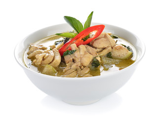 Thailand food Green curry Chicken Intense soup