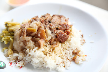 stewed pork leg on rice