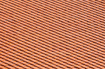 Red Clay Tile Roof as background