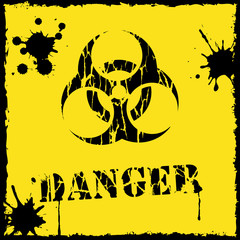 Vector biohazard icon yellow and black