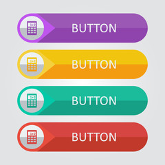 Vector flat buttons with calculator icon