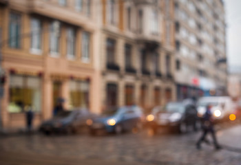 Fototapeta premium background blur city streets without focus