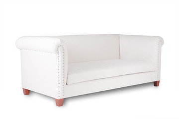 simple white sofa on a white background