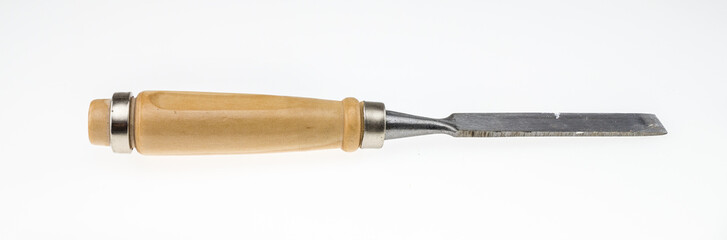 carpenter's chisel isolated on a white background