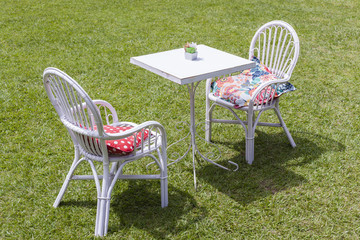 Tables Chairs Grass