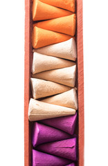 Colorful incense cones