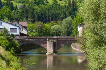 Fototapeta na wymiar Hirschbrücke Wildberg