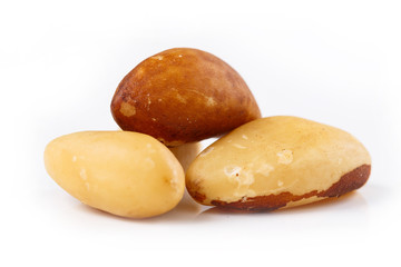 Brazil nuts isolated on white background