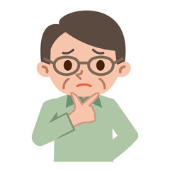 困惑するシニア男性