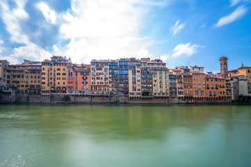 river Arno and skyline in Florence, Italy