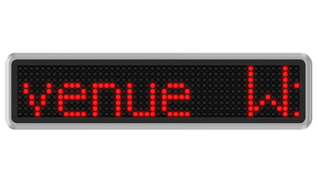 4K - Led dot display with welcome text message