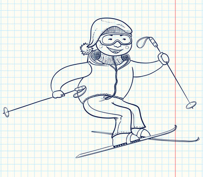 Doodle skier
