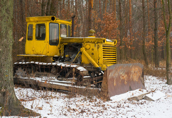 Tractor in the woods