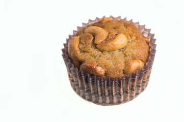 Banana cupcake with cashew nut