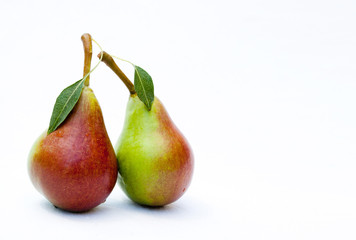 Two ripe pears with the Leaf