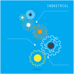 Creative gear abstract vector design banner template. Corporate