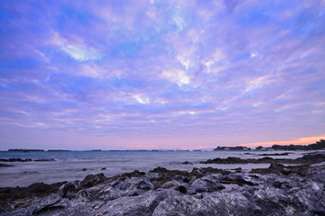 Fototapeta na wymiar sunrise sky at beach as background