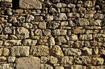 Solid wall made of stone