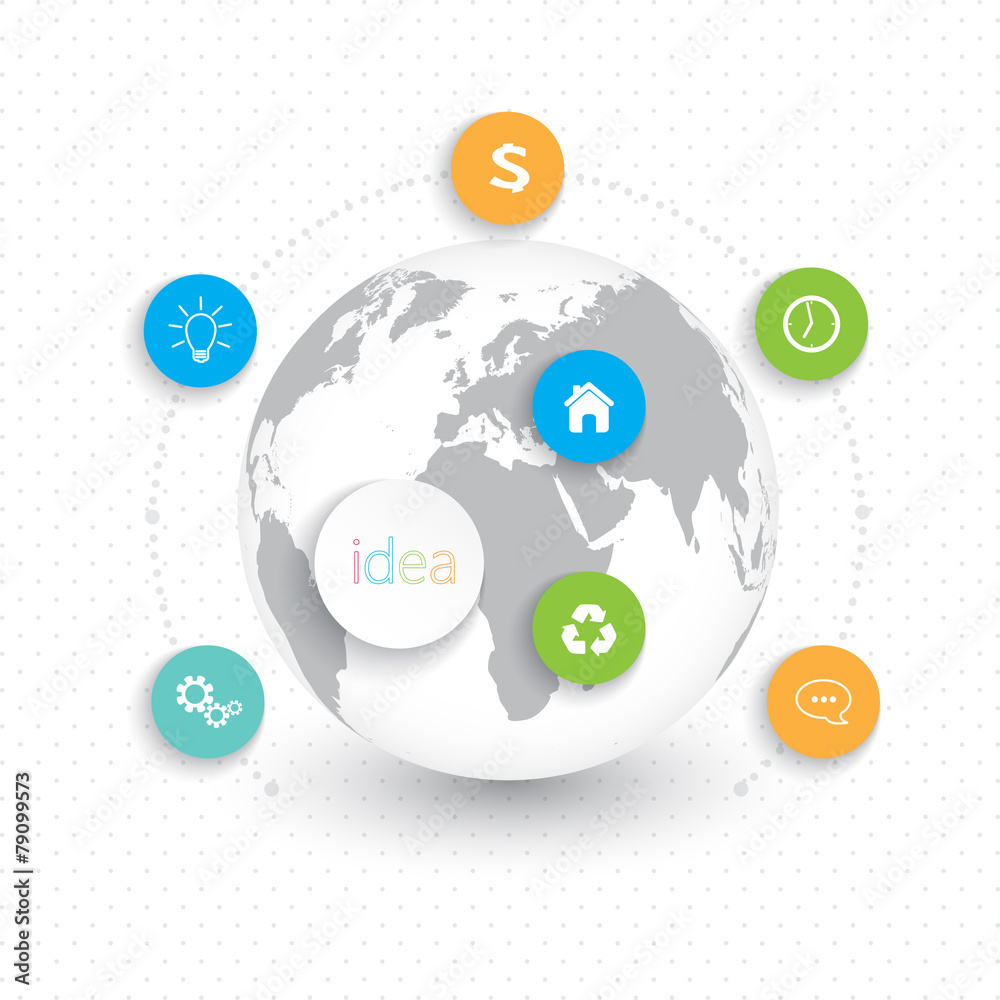 Poster modern infographic network template with place for your text