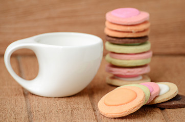 fancy cookie on wooden table