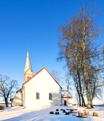 Fototapeta na wymiar View on the oldest church, Krimulda, Latvia, Europe