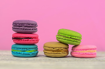 colourful stack flavoured macaron