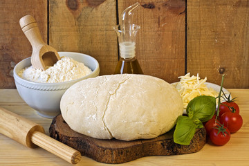 Dought for italian pizza preparation