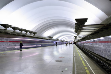 Underground Metro station, subway Saint Petersburg