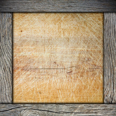 wood frame with cutting board