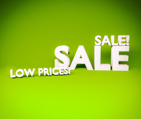 Fototapeta premium Sale 3d text green