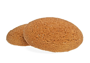 Oatmeal cookies on a white background